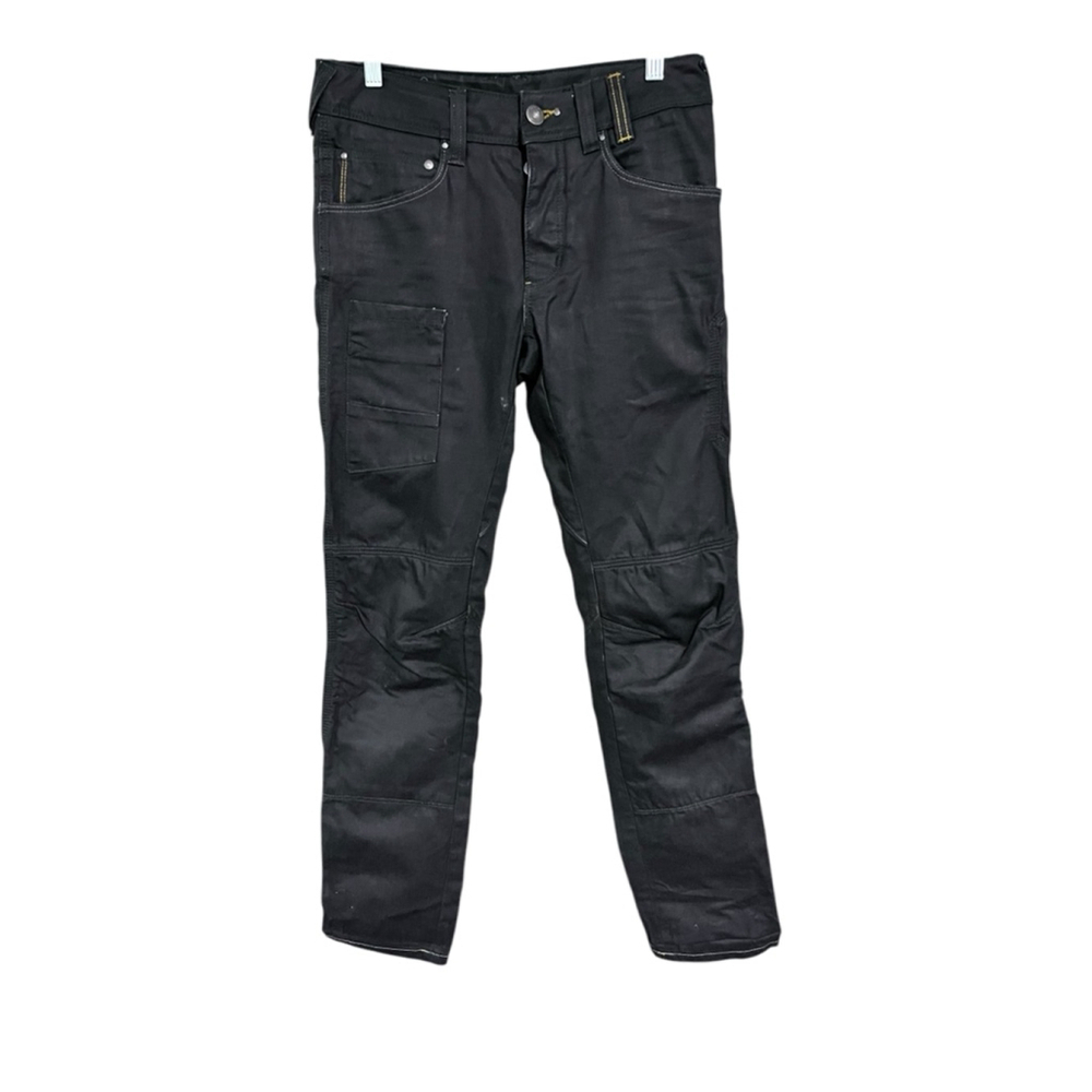 Rev'it NWOT Carnaby Straight Fit Biker Black Pants Size 28 Button Fly Pocket